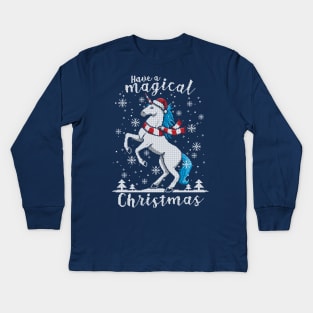 Magic unicorn ugly Christmas sweater Kids Long Sleeve T-Shirt